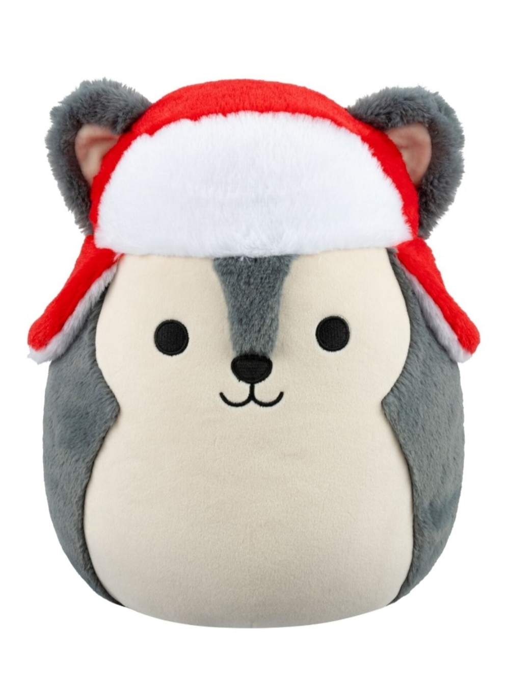 Squishmallows 12" Plush: Fuzzamallows - Ryan the Huskey with Red Winter Hat
